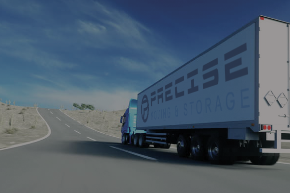 Precise Moving & Storage truck en route for a long distance move